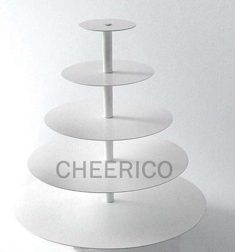 5 Tier White Maypole round Wedding Acrylic Cupcake Stand Tree Tower Cup Cake Display