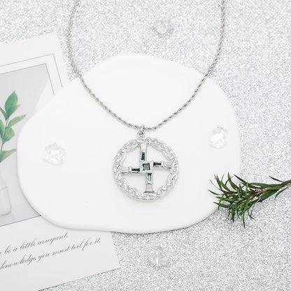 St Brigid'S Cross Necklace Saint Bridget Necklace Cubic Zirconia Traditional Irish Celtic Cross Pendant Pagan Religious Jewelry Amulet Gift for Women Men