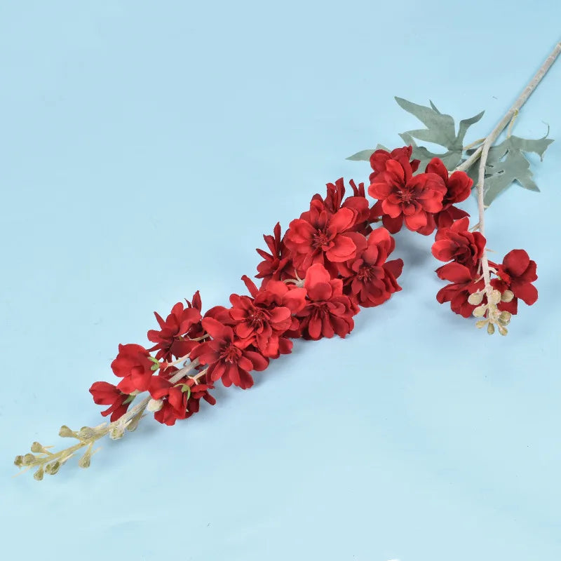 85Cm 2 Head Artificial Flocking Delphinium Flower Wedding Home Decoration Flower Wedding Decoration Hyacinth Phoenix Grass