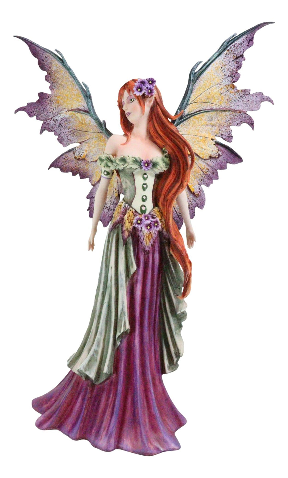 Ebros Amy Brown 'Summer Fairy Queen' with Flower Adornment Statue