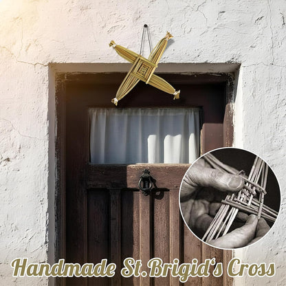 St. Brigid'S Wall Cross Decor Irish Gift Cross with History Card for Irish Blessing Gift for Celtic Imbolc Decor(Classic Style,5 In,Green)