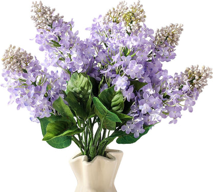 10 Pcs 24" Artificial Lilac Flowers Purple Fake Delphinium Antirrhinum Stem Real to Touch Faux Purple Lilac Flower Arrangements for Vase Table Centerpieces Wedding Bouquet Home Decoration