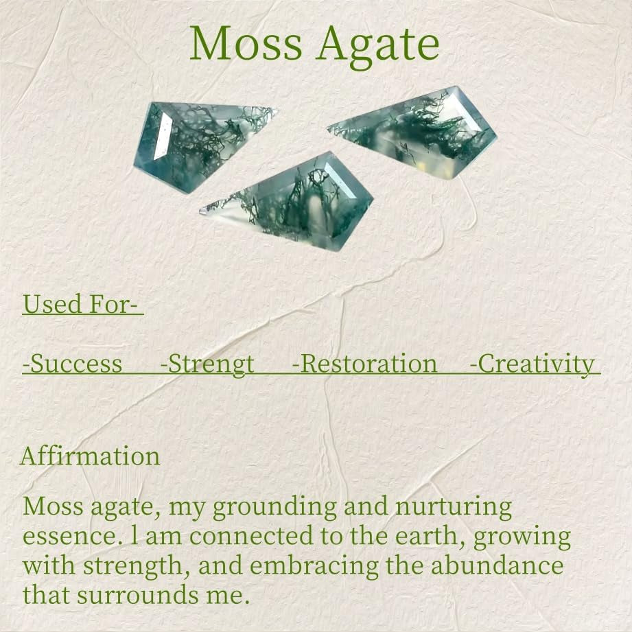 Moss Agate Pendant Necklaces for Women 1CT Kite-Cut Moss Agate Necklace Yellow/White/Rose Gold Plated 925 Sterling Silver