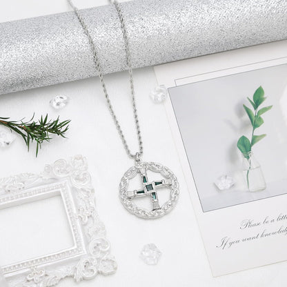 St Brigid'S Cross Necklace Saint Bridget Necklace Cubic Zirconia Traditional Irish Celtic Cross Pendant Pagan Religious Jewelry Amulet Gift for Women Men