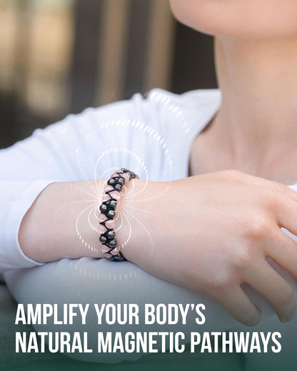 ® Hematite & Rose Quartz Bracelet - MAX Strength Magnetic Hematite Bracelets - Natural Rose Quartz Crystals Pink Beaded Bracelets for Women