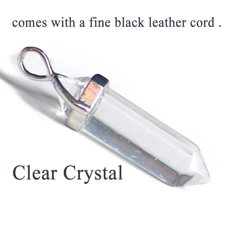 24 Design Natural Green Aventurine Opal Quartz Crystal Pendant Black Leather Hexagon Pendant Chrysocolla Choker Necklace Jewelry