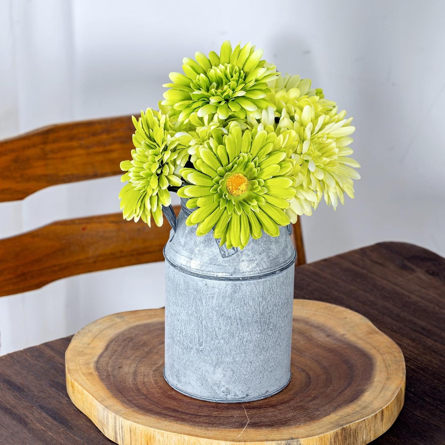 Artificial African Daisies Flowers African Daisy Silk Flowers Artificial Gerbera Daisies Pack of 10 (Green)