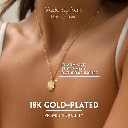 Sun Necklace Gold • Minimalist Necklace with Sun Charm • Handmade Stainless Steel Necklace • Pendant Necklace • Gift for Her with Box