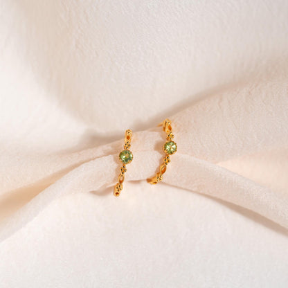 Natural Peridot Gold Necklace, 14K Gold Vermeil Peridot Vintage Pendant Jewelry, Birthday Gifts for Her