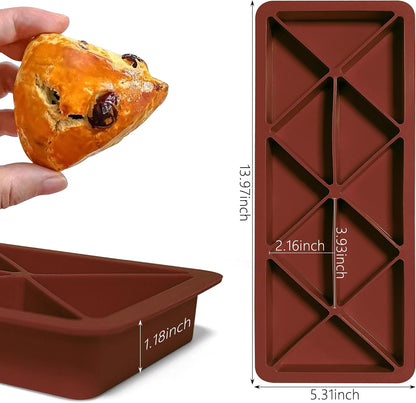 Scone Pan Silicone Molds,Scone Pans for Baking,12-Cavity Nonstick Large Silicone Mold for Scone,Pizza Slice Baking,Corn Bread,Mousse Cake