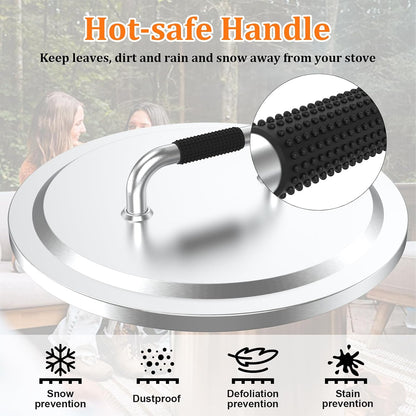 Fire Pit Lid for Solo Stove Bonfire 2.0 304 Stainless Steel | Fire Pits round Lid with Heat Resistant Handle, Camping for Solo Stove Accessories Bonfire and Other 19.5" Outdoor Firepit