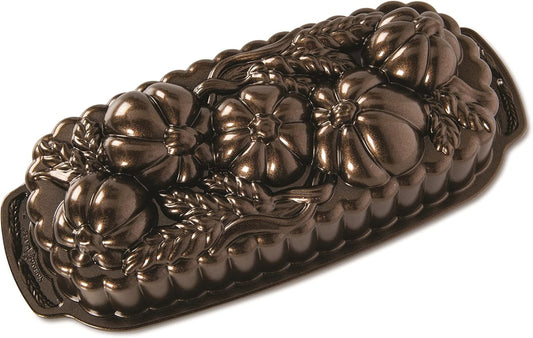 93448 Wheat & Pumpkin Cast Loaf Pan, 6 Cup Capacity, Bronze