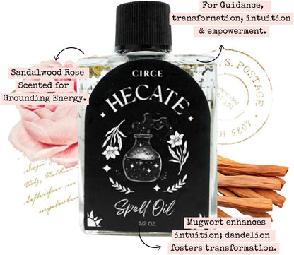 Hecate Spell Oil - Wisdom & Transformation, Mugwort, 1/2Oz