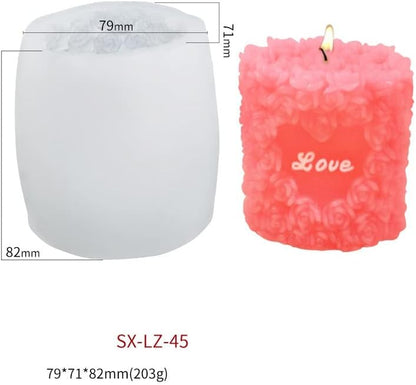 Rose Silicone Mold - Cylinder Shape for Candle, Resin, Soap & Chocolate - Decorative & Versatile