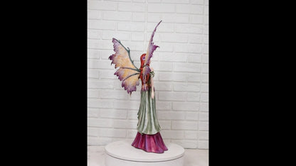Ebros Amy Brown 'Summer Fairy Queen' with Flower Adornment Statue