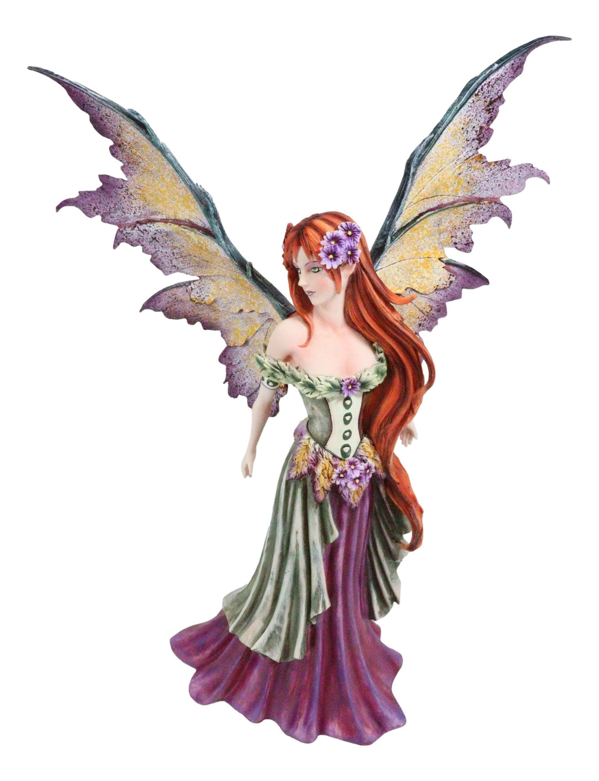 Ebros Amy Brown 'Summer Fairy Queen' with Flower Adornment Statue