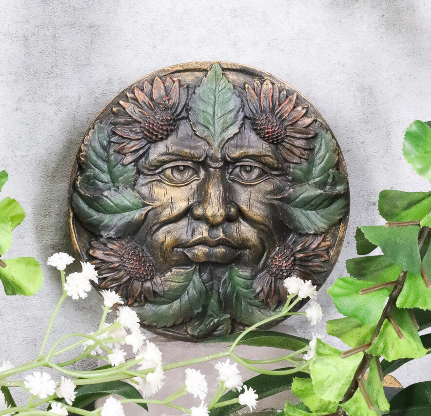 Four Seasons Spring Summer Fall Winter Celtic Greenman Wall Decor Plaques Set