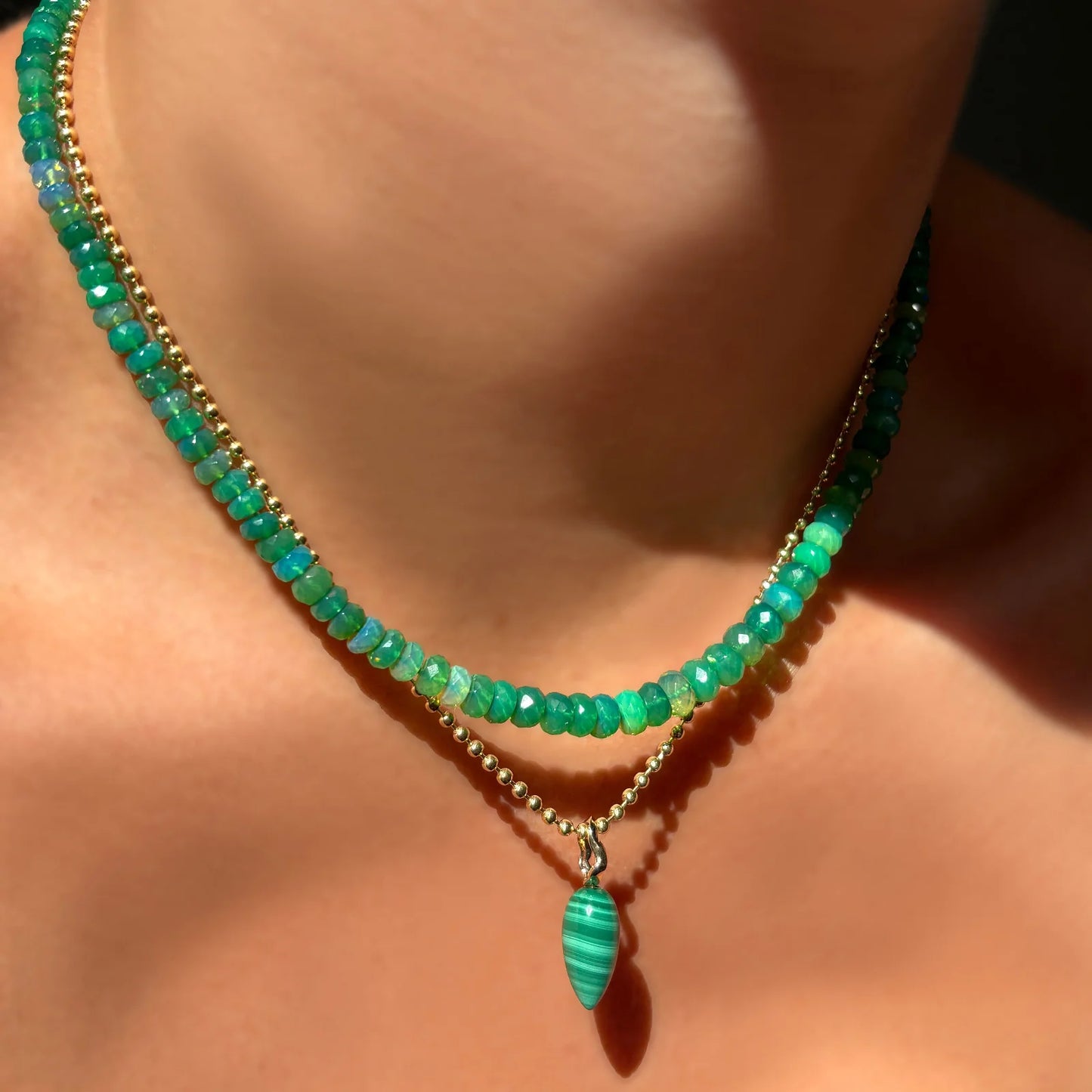 Malachite Drop Charm
