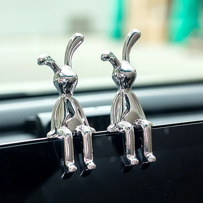 Scandinavian Long-Eared Rabbit Statue Rabbit Ornament Electroplating Crafts Living Room Entryway Car Decoration Home Decorations