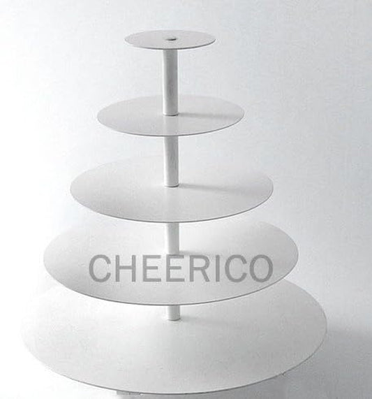 5 Tier White Maypole round Wedding Acrylic Cupcake Stand Tree Tower Cup Cake Display
