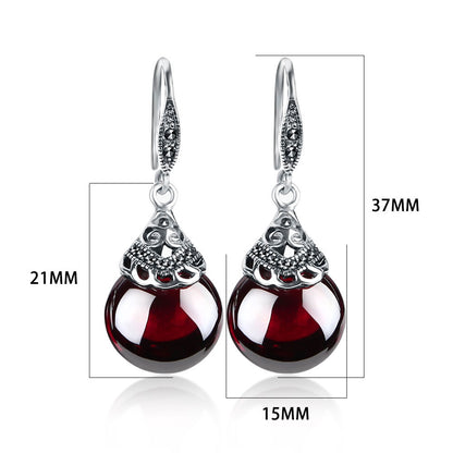 Vintage round Garnet Earrings