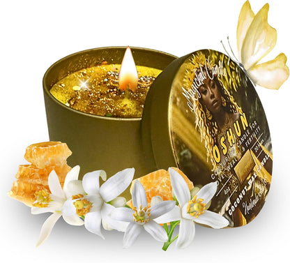 Oshun Spell Candle – Fixed, Dressed & Altar-Charged Candle for Love, Beauty, Abundance & Attraction – African Orisha, Santería, Ifá, Hoodoo, Pagan Magick Use (Small 4 Oz)