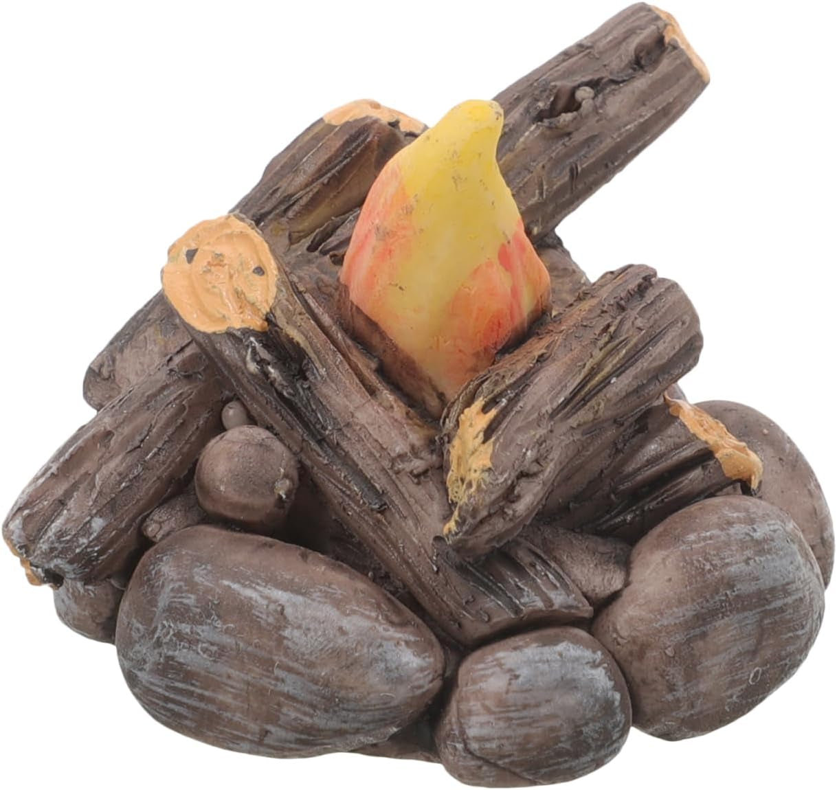 Miniature Bonfire Model Fake Campfire Ornament Resin Dollhouse Fire Pit Decoration 1.57X1.57X1.18In for Garden Holiday Party DIY Craft Accessory