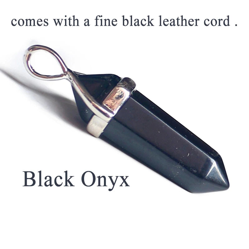 24 Design Natural Green Aventurine Opal Quartz Crystal Pendant Black Leather Hexagon Pendant Chrysocolla Choker Necklace Jewelry
