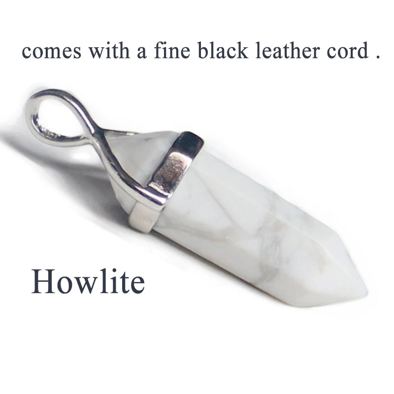 24 Design Natural Green Aventurine Opal Quartz Crystal Pendant Black Leather Hexagon Pendant Chrysocolla Choker Necklace Jewelry