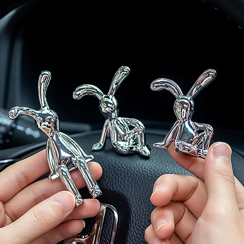 Scandinavian Long-Eared Rabbit Statue Rabbit Ornament Electroplating Crafts Living Room Entryway Car Decoration Home Decorations
