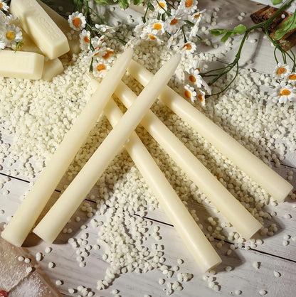 9 Inch Pure White Beeswax Taper Candles, 6 Pack, Non-Toxic, up to 10 Hours | 100% Natural，Long Lasting Burning，Dripless，Smokeless,Unscented Tapered Candle Sticks for Home,Dinne,Prayer,Wedding,Emergency