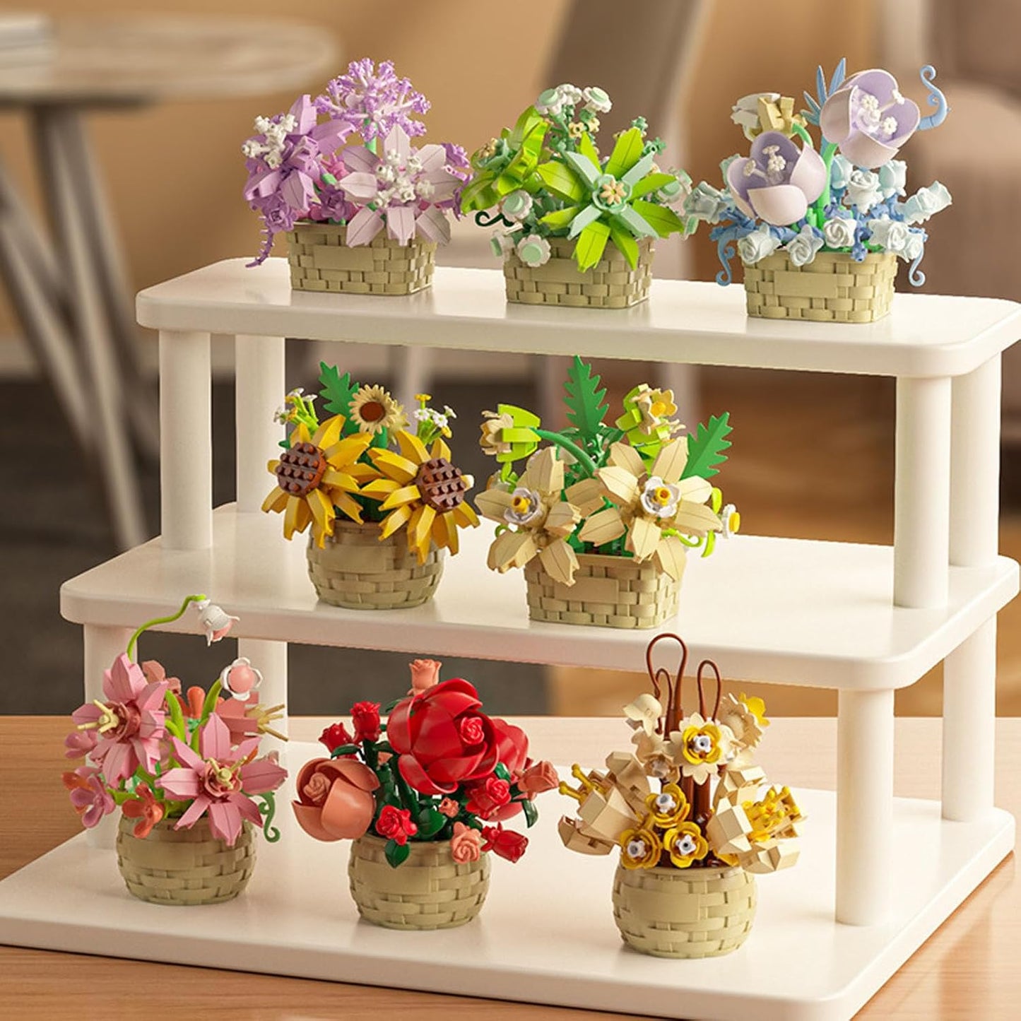 Mini Flowers Building Block Set,Flower Blocks Toys,Plants and Succulent Toys,Building Block Flowerpot，Botanical Collection Birthday Gift for Girls Boys Adults Kids Ages 6+ (Perfume Lily 155Pcs)