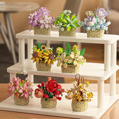 Mini Flowers Building Block Set,Flower Blocks Toys,Plants and Succulent Toys,Building Block Flowerpot，Botanical Collection Birthday Gift for Girls Boys Adults Kids Ages 6+ (Perfume Lily 155Pcs)