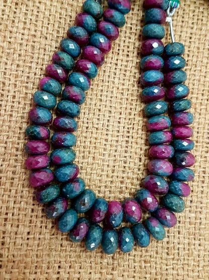 Natural Ruby Zoisite Faceted Beads, High Quality Ruby Zoisite Rondelles Beads