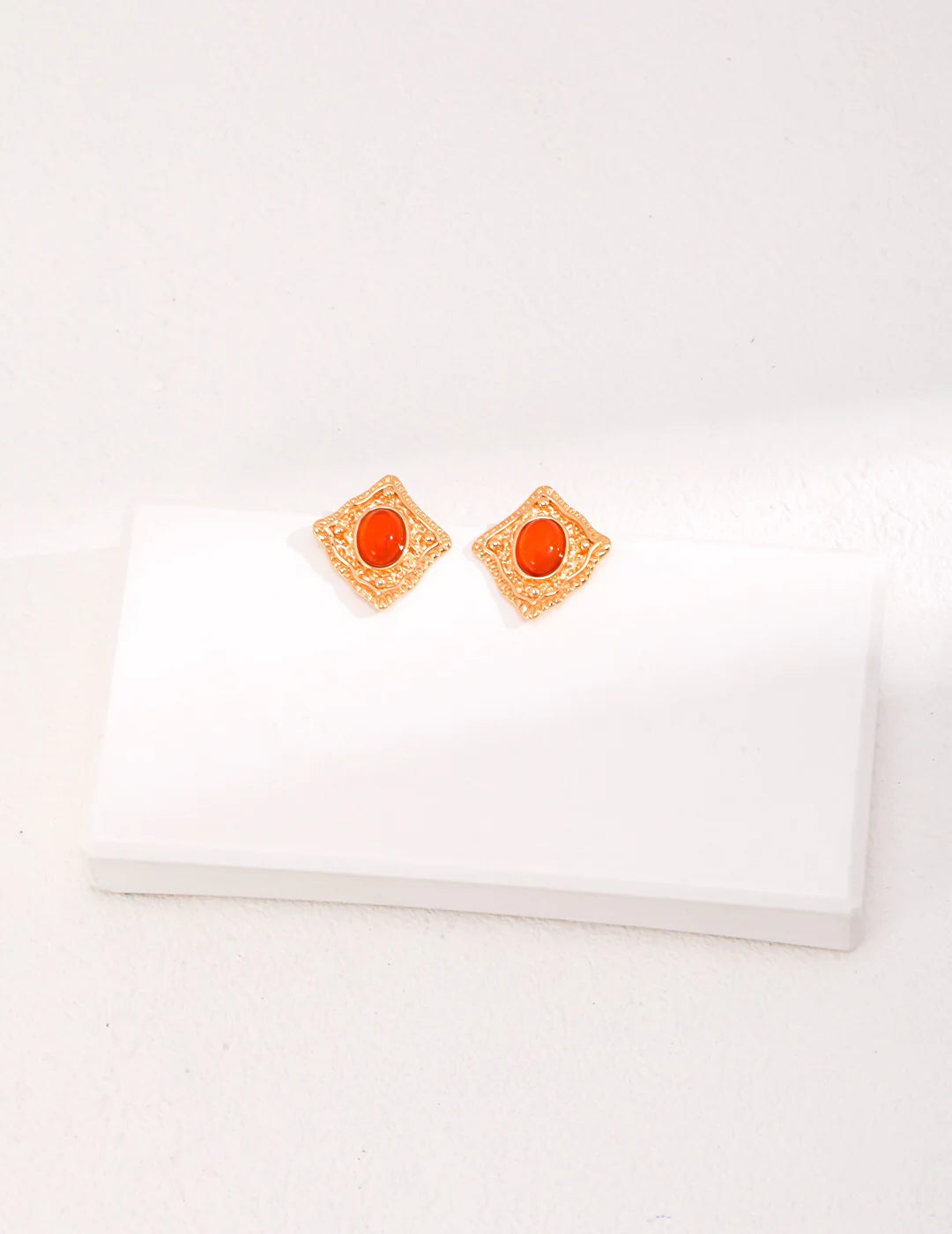Lapis Lazuli / Carnelian Stud Earrings