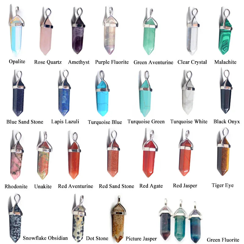 24 Design Natural Green Aventurine Opal Quartz Crystal Pendant Black Leather Hexagon Pendant Chrysocolla Choker Necklace Jewelry