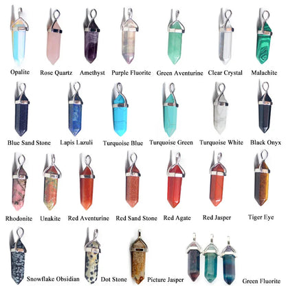 24 Design Natural Green Aventurine Opal Quartz Crystal Pendant Black Leather Hexagon Pendant Chrysocolla Choker Necklace Jewelry
