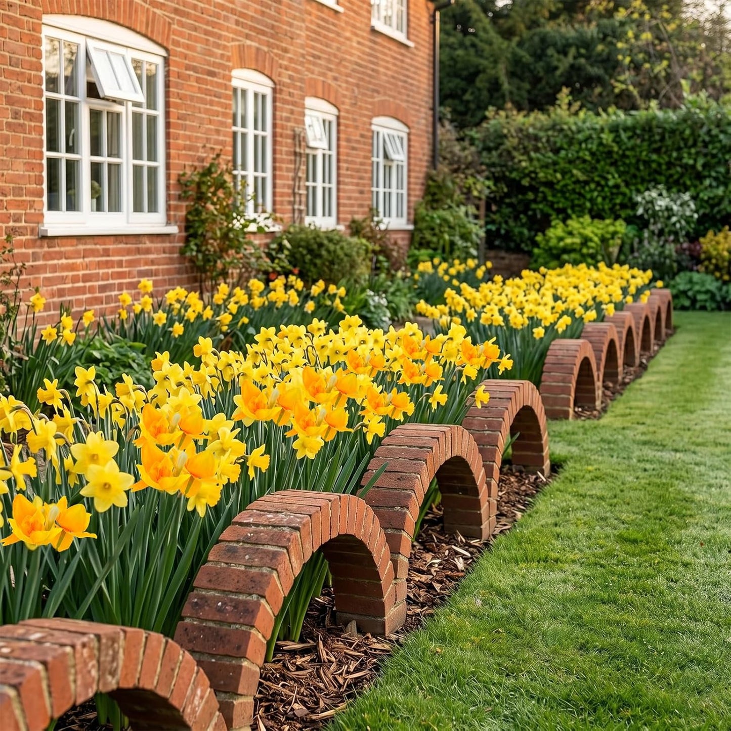 10 Pcs Artificial Daffodils Flowers Narcissus Faux Spring Flowers Fake Silk Daffodil Flower Arrangement for Indoor Outdoor Home Wedding Decor (10, Yellow)