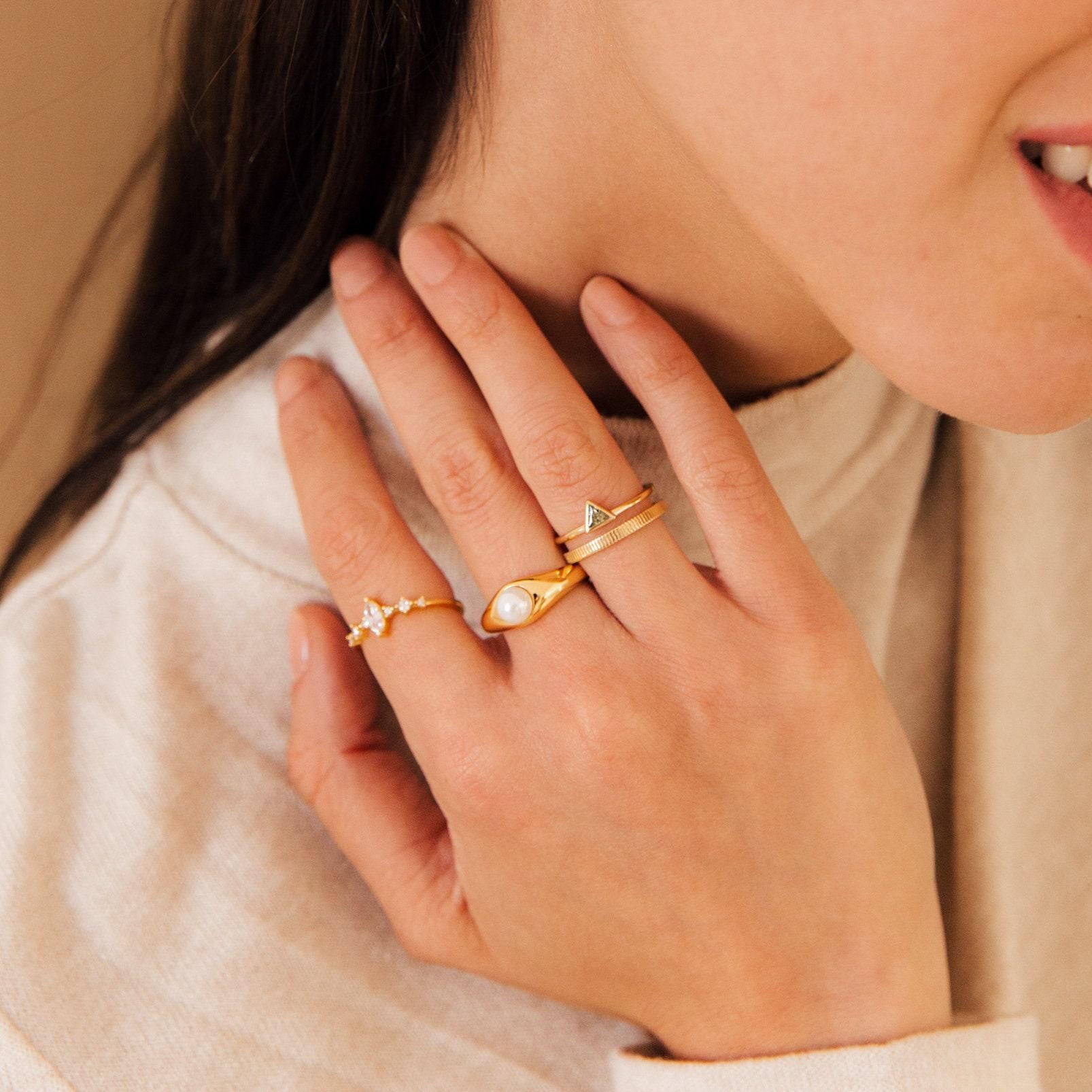 Peridot Double Ring Band by Caitlyn Minimalist • Vintage Art Deco Peridot Gemstone Ring • Statement Jewelry • Anniversary Gift • RR083