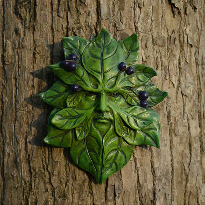 Garden Blueberry Greenman Hanging Plaque