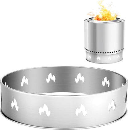Fire Pit Stand for Solo Stove Bonfire,19.5 Inch Smokeless Fire Pit Ring,Stainless Steel Fireplace Stove Support Frame Accessory, Portable Outdoor Camping Holder Tools for Fireplace