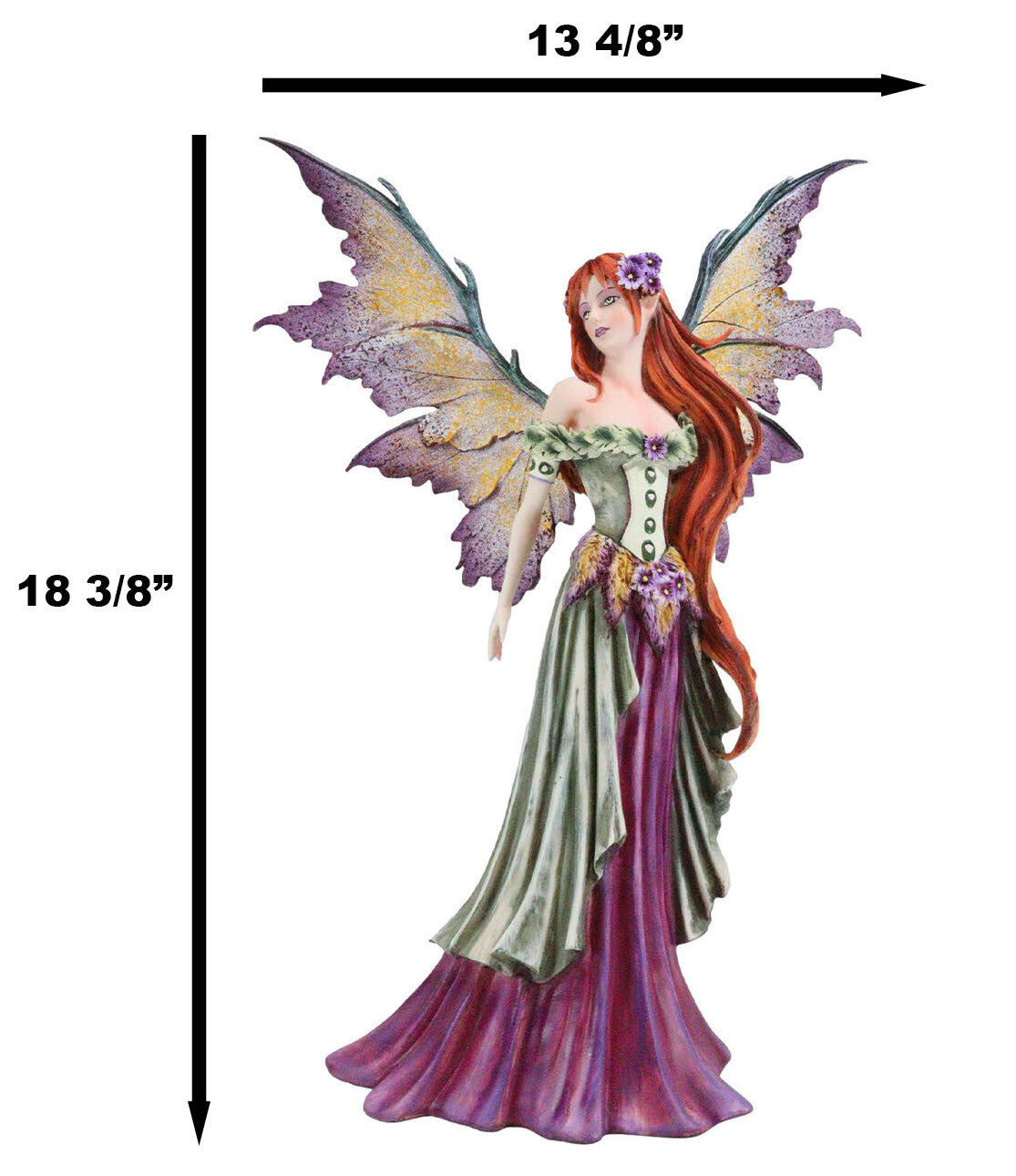 Ebros Amy Brown 'Summer Fairy Queen' with Flower Adornment Statue