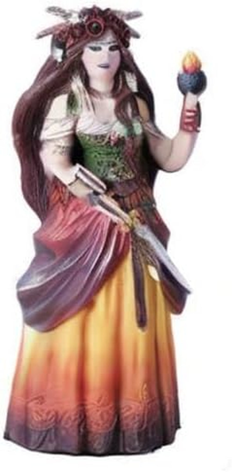 Celtic Goddess Brigid Statue in Color