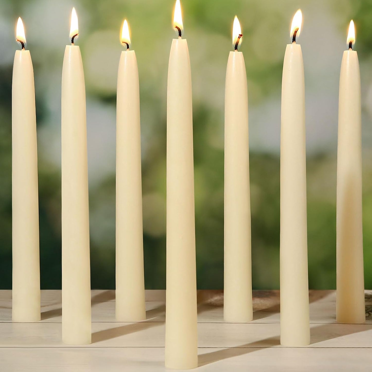 9 Inch Pure White Beeswax Taper Candles, 6 Pack, Non-Toxic, up to 10 Hours | 100% Natural，Long Lasting Burning，Dripless，Smokeless,Unscented Tapered Candle Sticks for Home,Dinne,Prayer,Wedding,Emergency