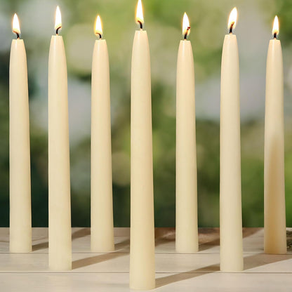 9 Inch Pure White Beeswax Taper Candles, 6 Pack, Non-Toxic, up to 10 Hours | 100% Natural，Long Lasting Burning，Dripless，Smokeless,Unscented Tapered Candle Sticks for Home,Dinne,Prayer,Wedding,Emergency