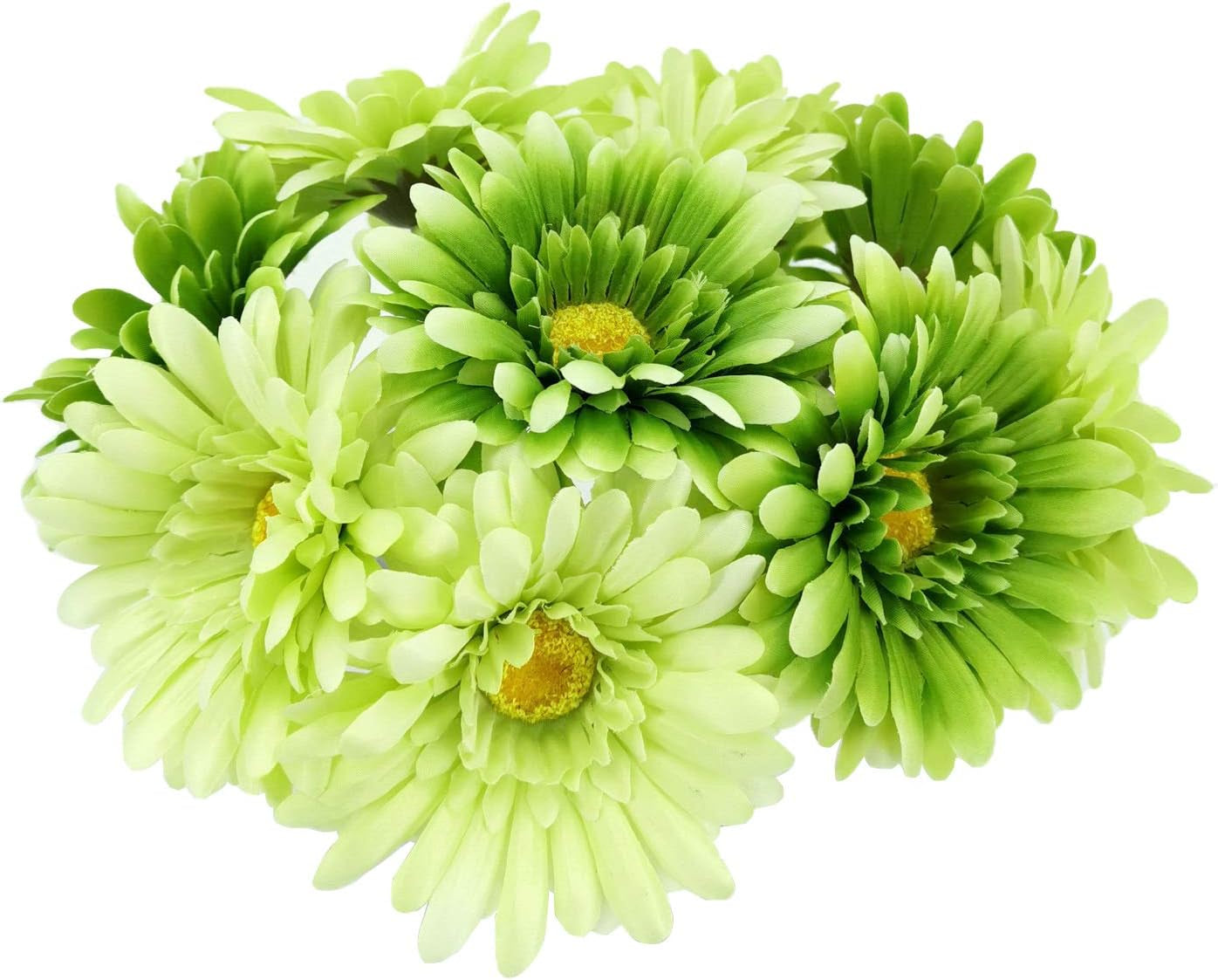 Artificial African Daisies Flowers African Daisy Silk Flowers Artificial Gerbera Daisies Pack of 10 (Green)