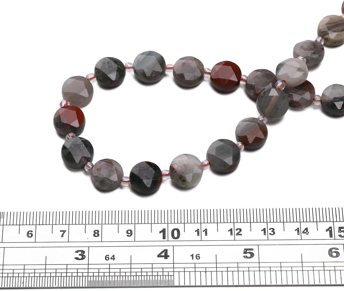 Natural Faceted Bloodstone Rondelle Disk Stone Beads 10X5Mm 37Cm for DIY Chain Jewelry Making