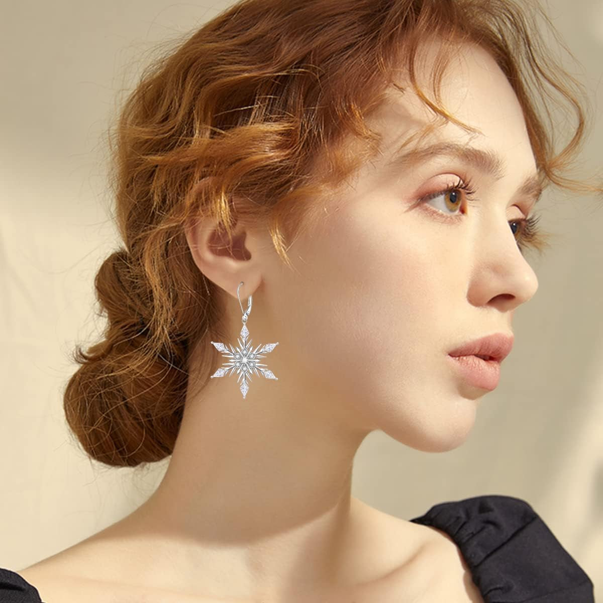 Snowflake/Christmas Tree Earrings for Women 925 Sterling Silver Leverback Earrings Holiday Winter Jewelry Gifts