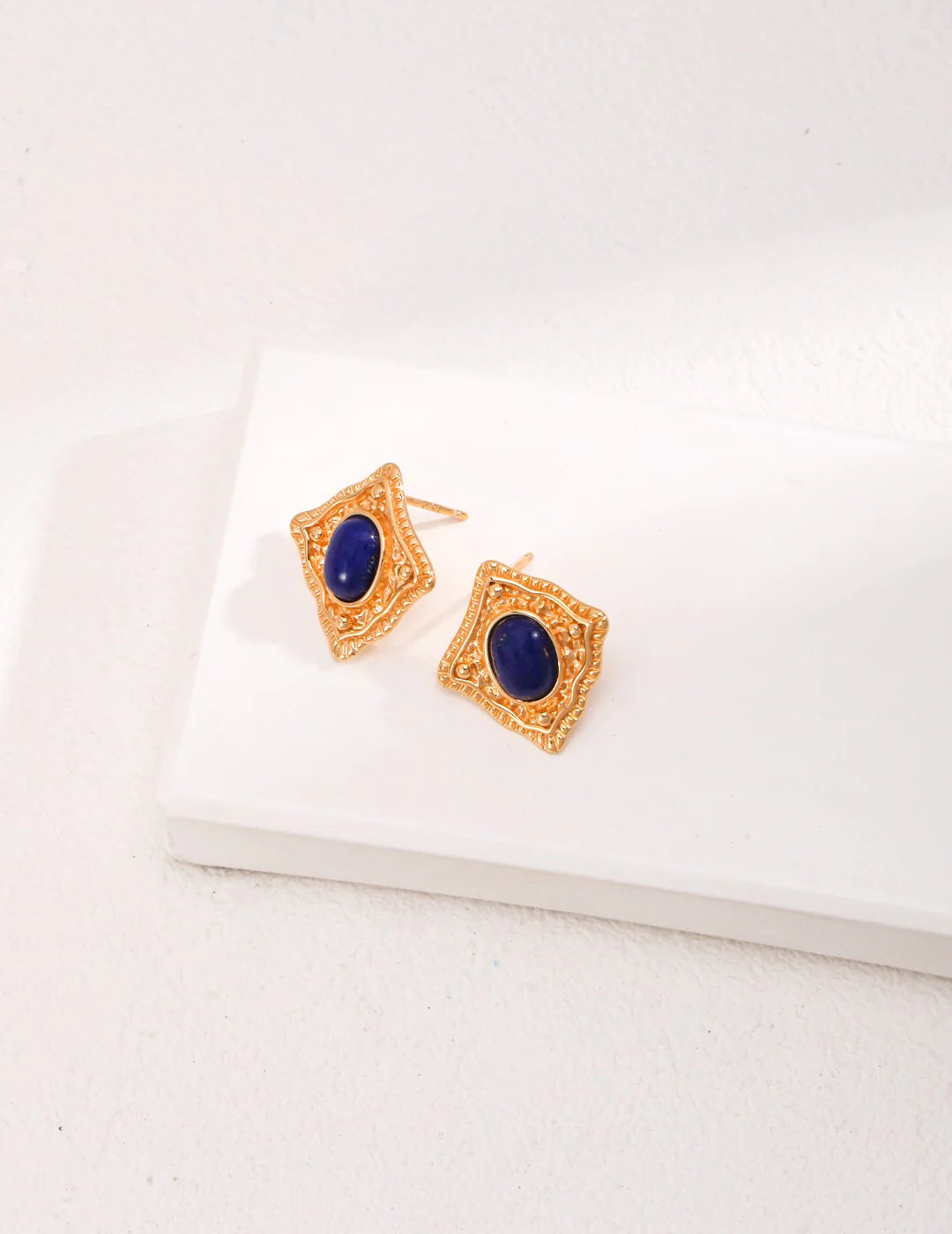 Lapis Lazuli / Carnelian Stud Earrings