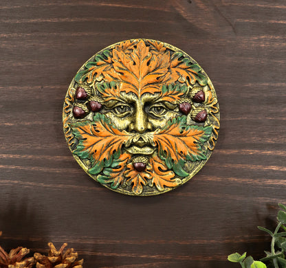 Four Seasons Spring Summer Fall Winter Celtic Greenman Wall Decor Plaques Set